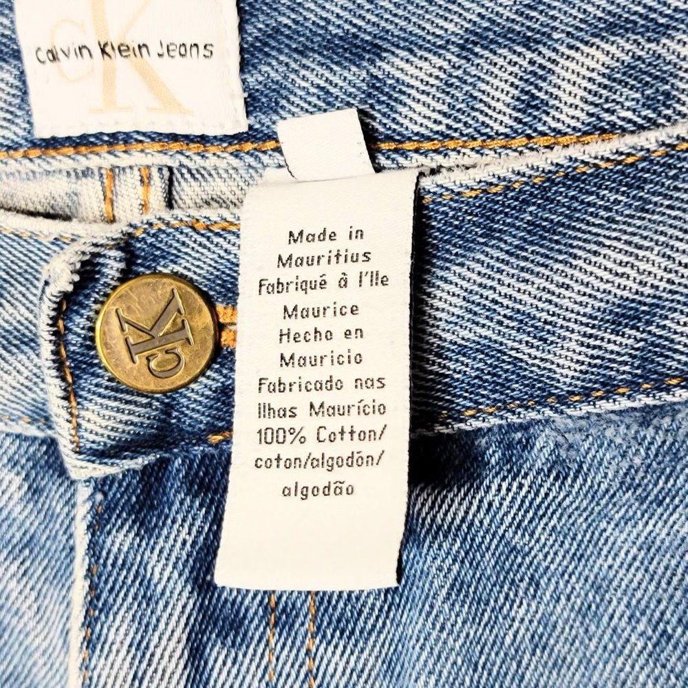 Calvin Klein CK Jeans Men's Vintage 90s Blue Denim Jean Shorts Size 42 - Picture 4 of 8